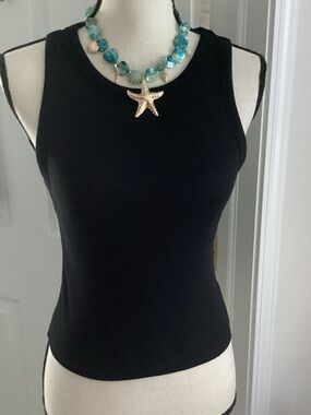 modal cotton blend high neck tank top